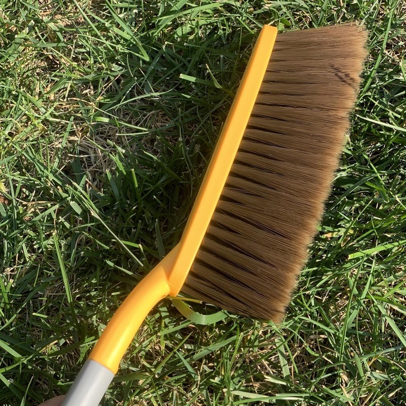 kagyuan 1 Pack 15" Hand Broom Brush,Soft Bristle Cleaning Brush,Crumb Debris Sweeping Brush,Dusting Brush,Comfort for Bed Car Couch Desk Sofa Furniture Clothes,Small Particles Hair Remover(Yellow) - Image 2